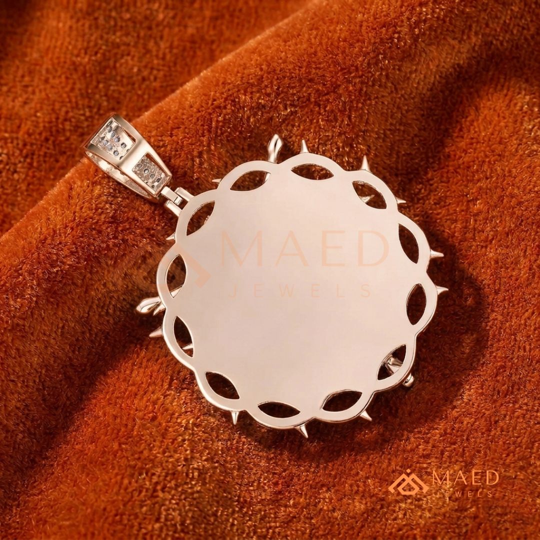Iced Out Crown of Thorns Jesus Piece Pendant - Available in Silver, 14K Gold & 14K Rose Gold