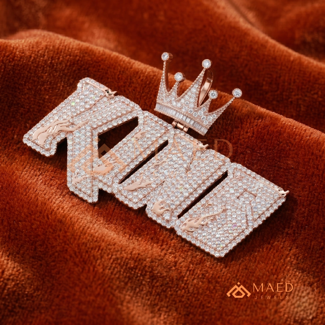 The "King" Crown Diamond Pendant – Custom Hip Hop Jewelry