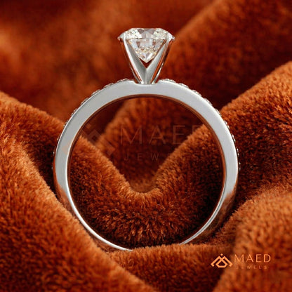 Princess Cut Diamond Engagement Ring | 14k Gold, Rose Gold & Sterling Silver Sparkle Solitaire Accented Band