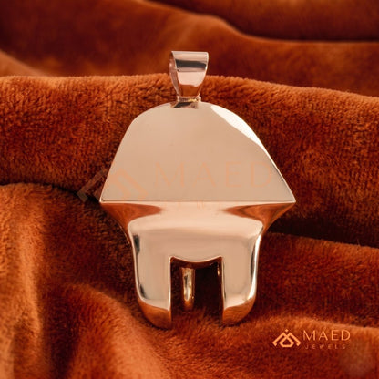 Heavy Egyptian Pharaoh Mask Statement Charm – Diamond Cluster Pendant