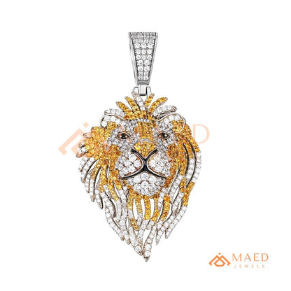 Majestic Lion Head Statement Pendant – Iced Out Diamond-Style Medallion