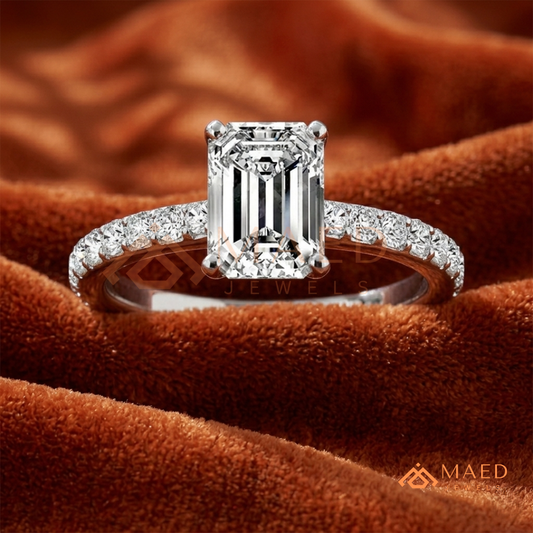 Romantic Heart Cut Bypass Engagement Ring with Swirl Pavé Band