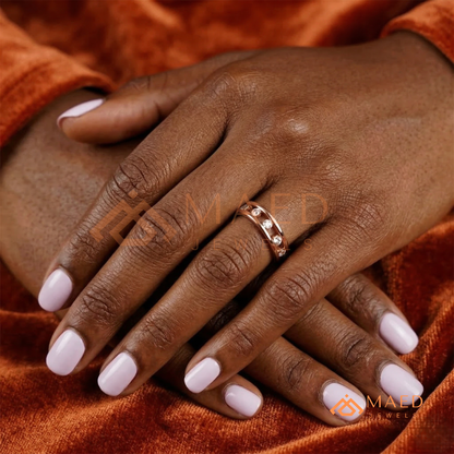 Contoured Open-Channel Diamond Ring | Silver, 14K Yellow & Rose Gold