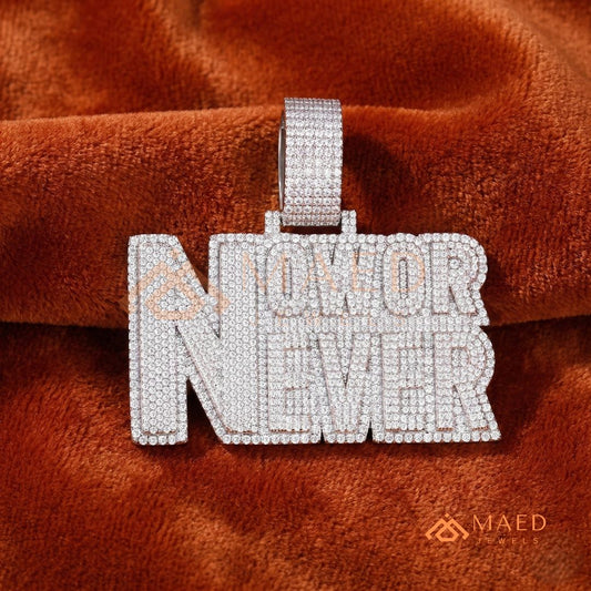 Now or Never" Iced Out Statement Pendant – Luxury Custom Jewelry