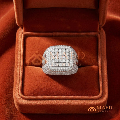 Men's Concentric Pave Diamond Dome Ring | Silver, 14K Gold & Rose Gold