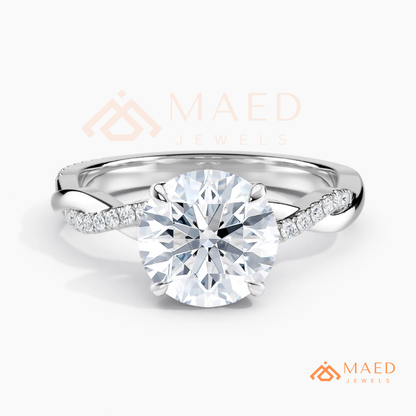 Nature-Inspired Shield Cut Three-Stone Engagement Ring with Textured Bark Band in Silver, 14K Gold & Rose Gold