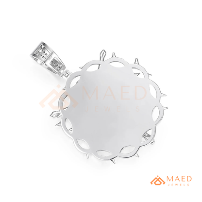 Iced Out Crown of Thorns Jesus Piece Pendant - Available in Silver, 14K Gold & 14K Rose Gold