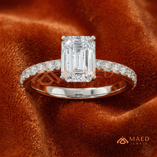 Premium Halo Engagement Ring | Oval, Radiant & Princess Cut Pavé Bands