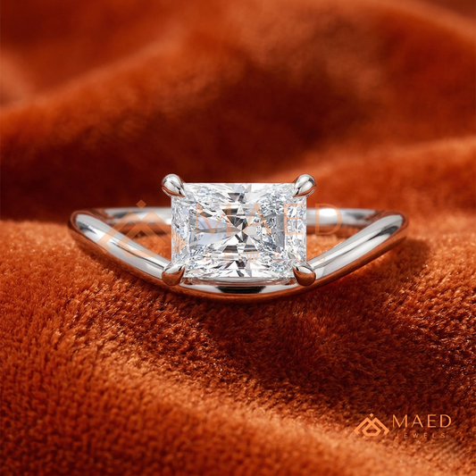 Classic Round Cut Pavé Diamond Band Promise Ring in Silver, 14K Yellow or Rose Gold