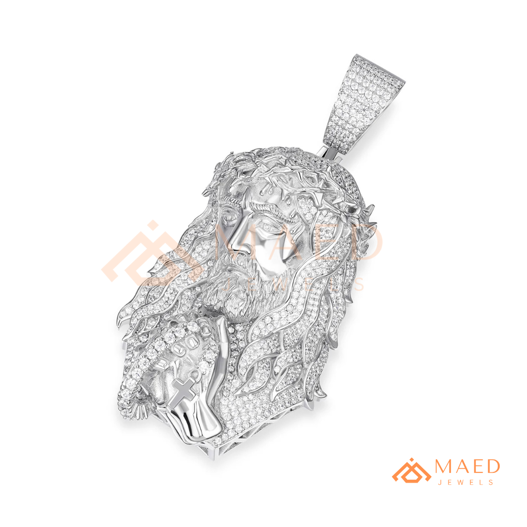 Iced Out Jesus Piece Pendant | 14K Gold, Rose Gold & Sterling Silver