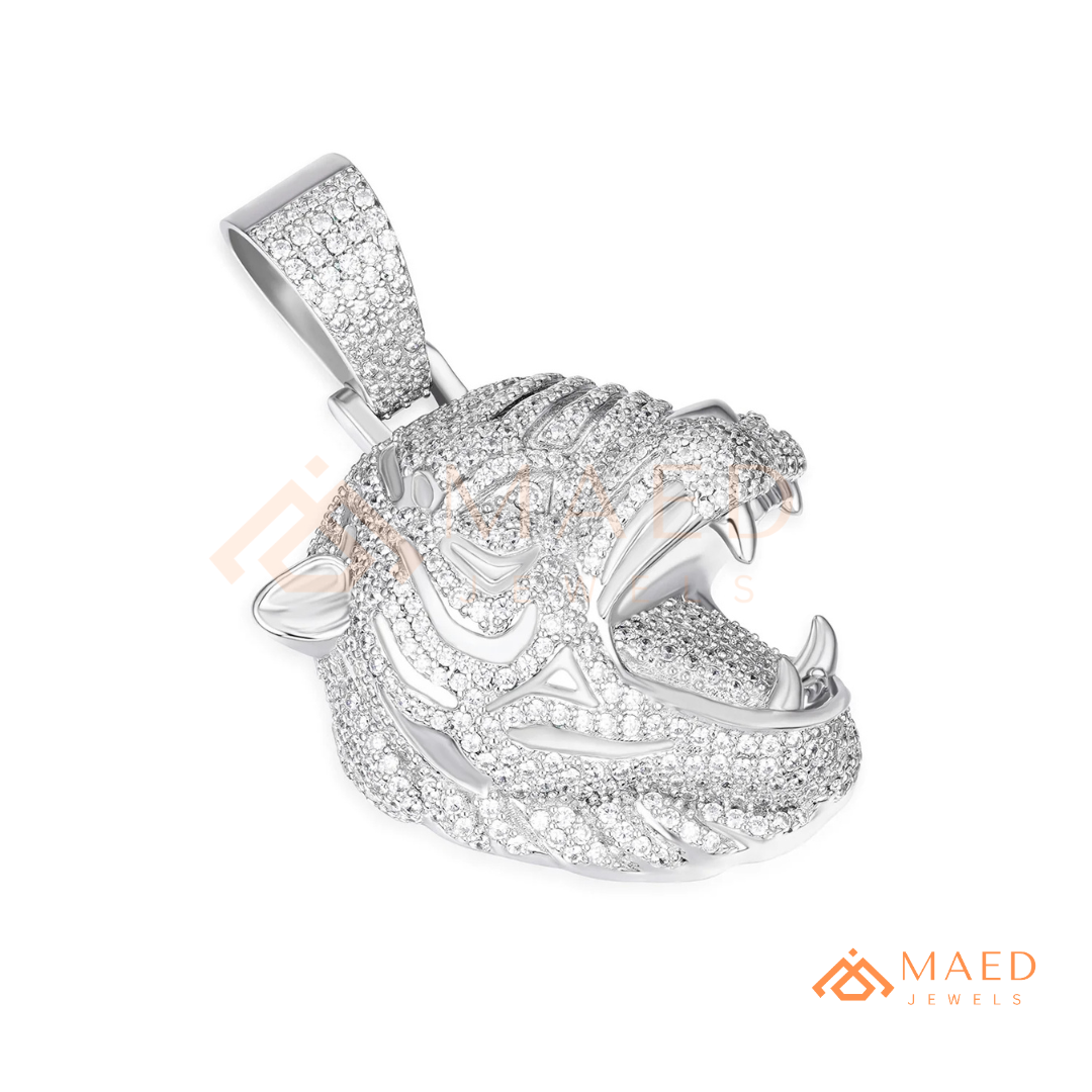 The Roaring Tiger Iced Out Pendant – High-Detail Hip Hop Jewelry