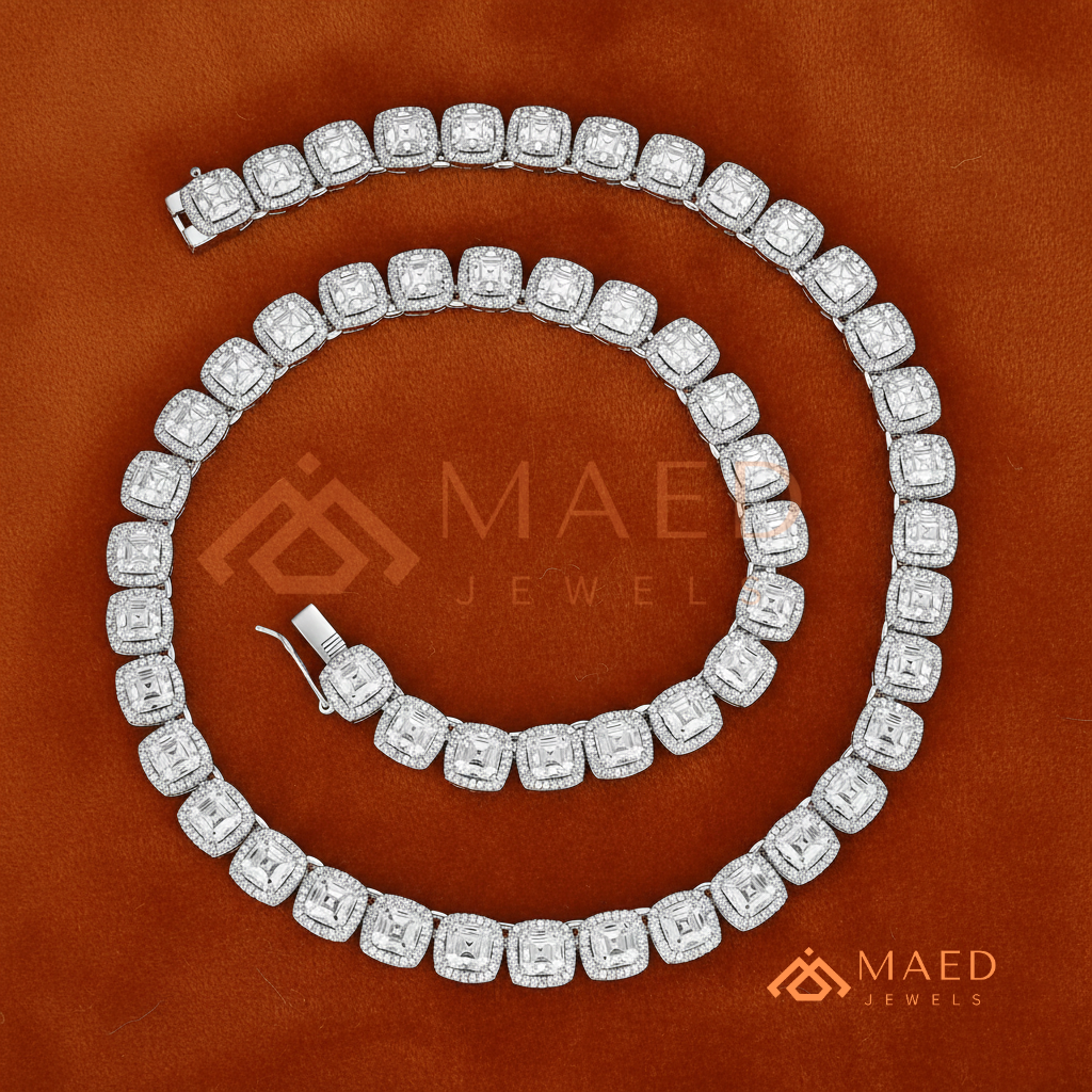 Halo-Set Tennis Chain