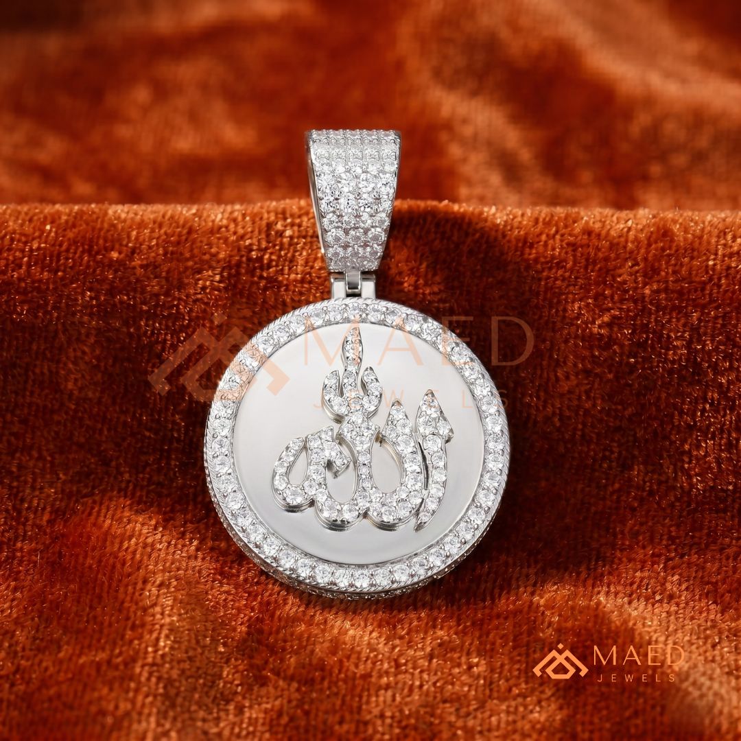 The Divine Pavé Pendant – 14K Gold, Rose Gold & Sterling Silver with Hand-Set Brilliant Diamonds