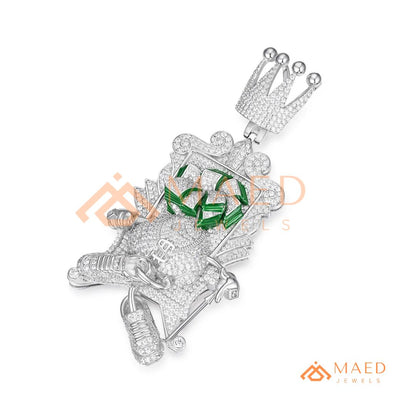 Iced Out King of Cash Throne Pendant - 14K Gold, Rose Gold & Silver Hip Hop Jewelry