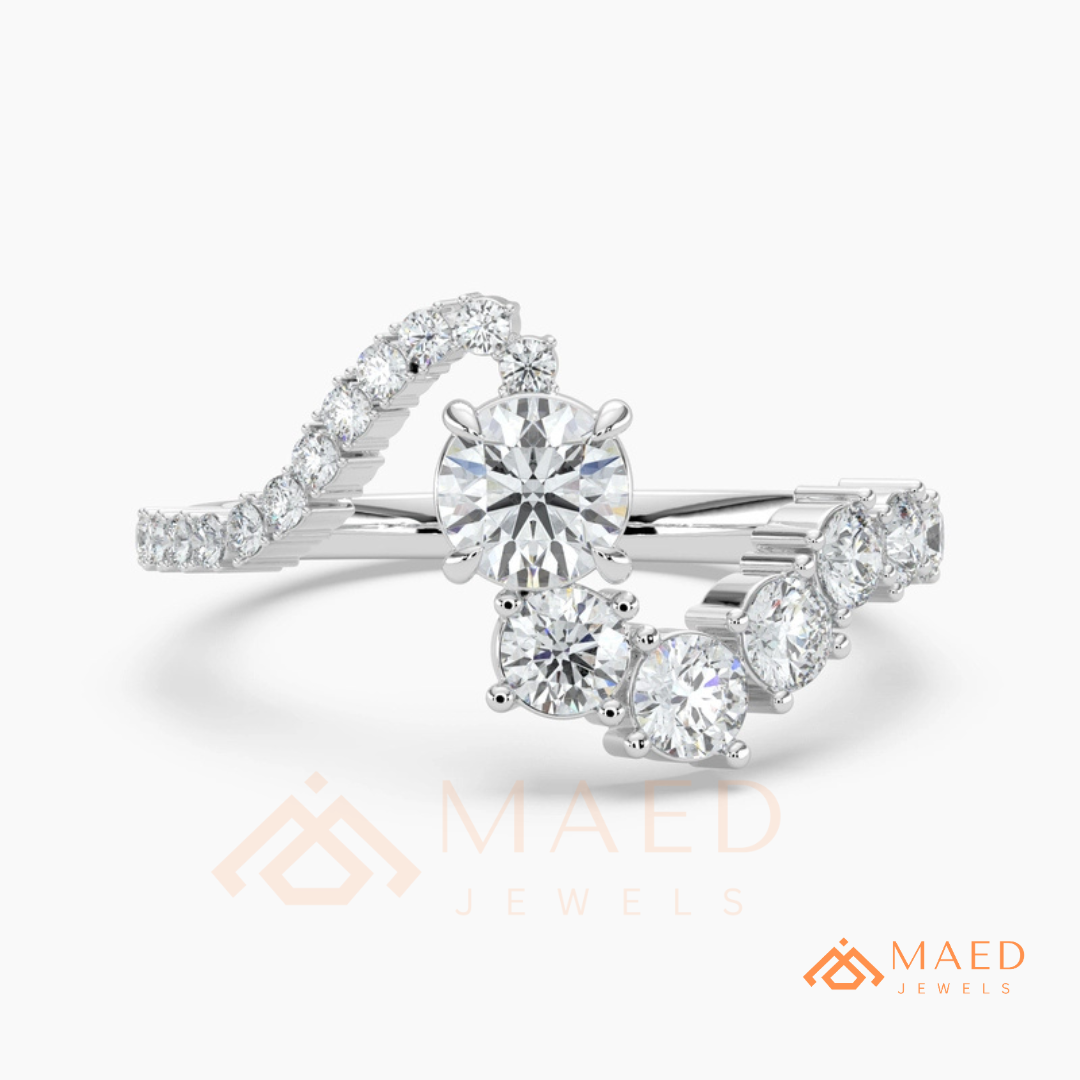 Nature-Inspired Radiant Cut Three-Stone Engagement Ring with Thorn Band in Silver, 14K Gold & Rose Gold