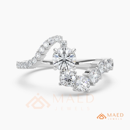 Nature-Inspired Radiant Cut Three-Stone Engagement Ring with Thorn Band in Silver, 14K Gold & Rose Gold