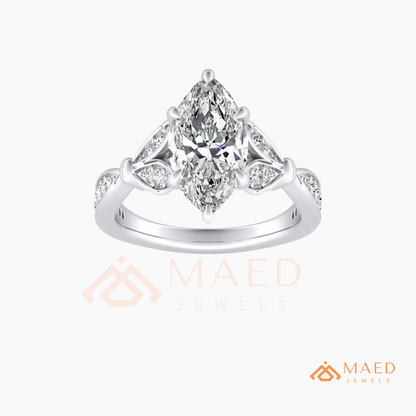 The Grace Radiant Cut Solitaire Engagement Ring with Pave Twist Band in Silver, 14K Gold & 14K Rose Gold