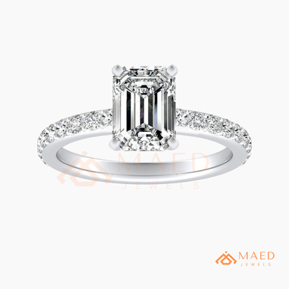 Premium Halo Engagement Ring | Oval, Radiant & Princess Cut Pavé Bands