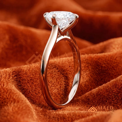 Elongated Oval Cut Solitaire Engagement Ring | 14k Gold, Rose Gold & Sterling Silver