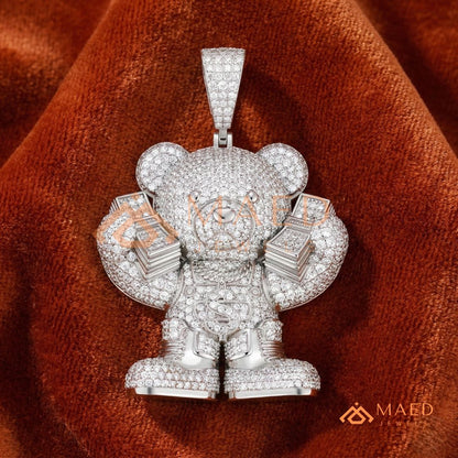 Heavy 3D Multi-Layered Baguette Cross Charm – Fully Flooded