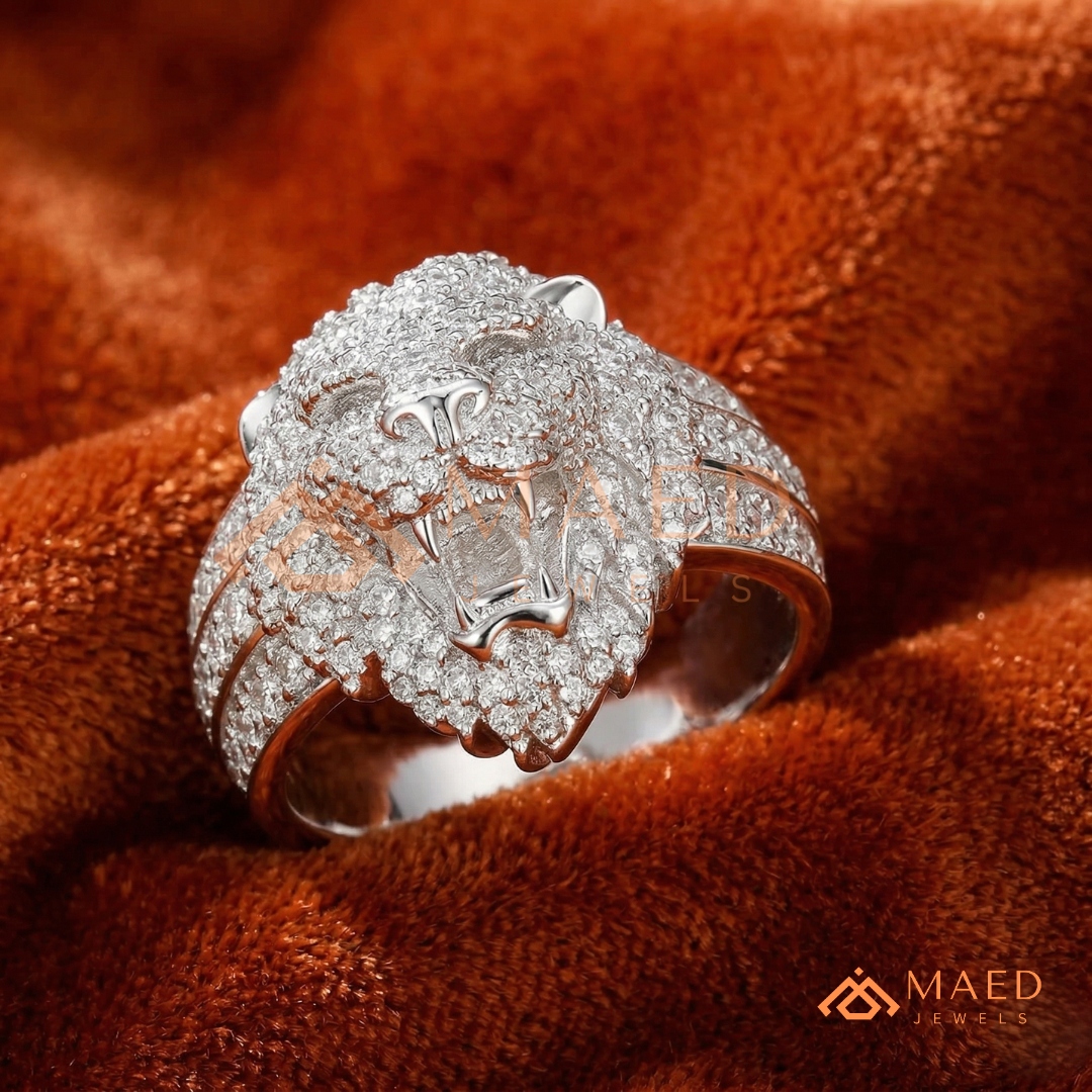 Men's Iced-Out Concentric Circle Dome Ring | Silver, 14K Gold & Rose Gold