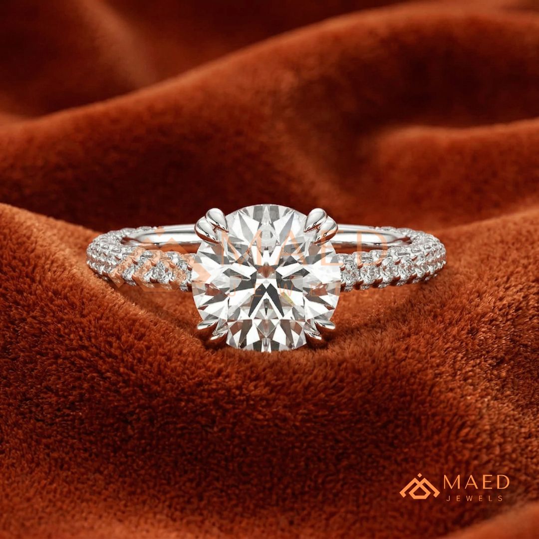 Nature-Inspired Radiant Cut Three-Stone Engagement Ring with Thorn Band in Silver, 14K Gold & Rose Gold
