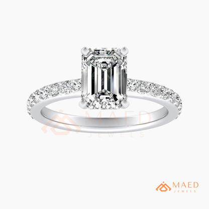 Romantic Heart Cut Bypass Engagement Ring with Swirl Pavé Band