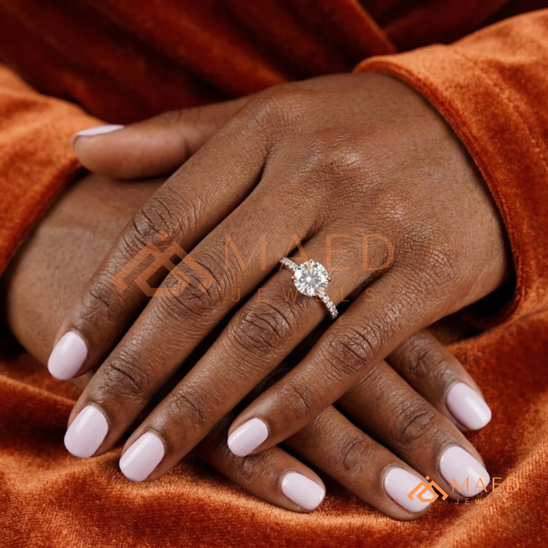 The Penelope Round Cut Diamond Simulant Ring | Silver, 14K Yellow, & Rose Gold