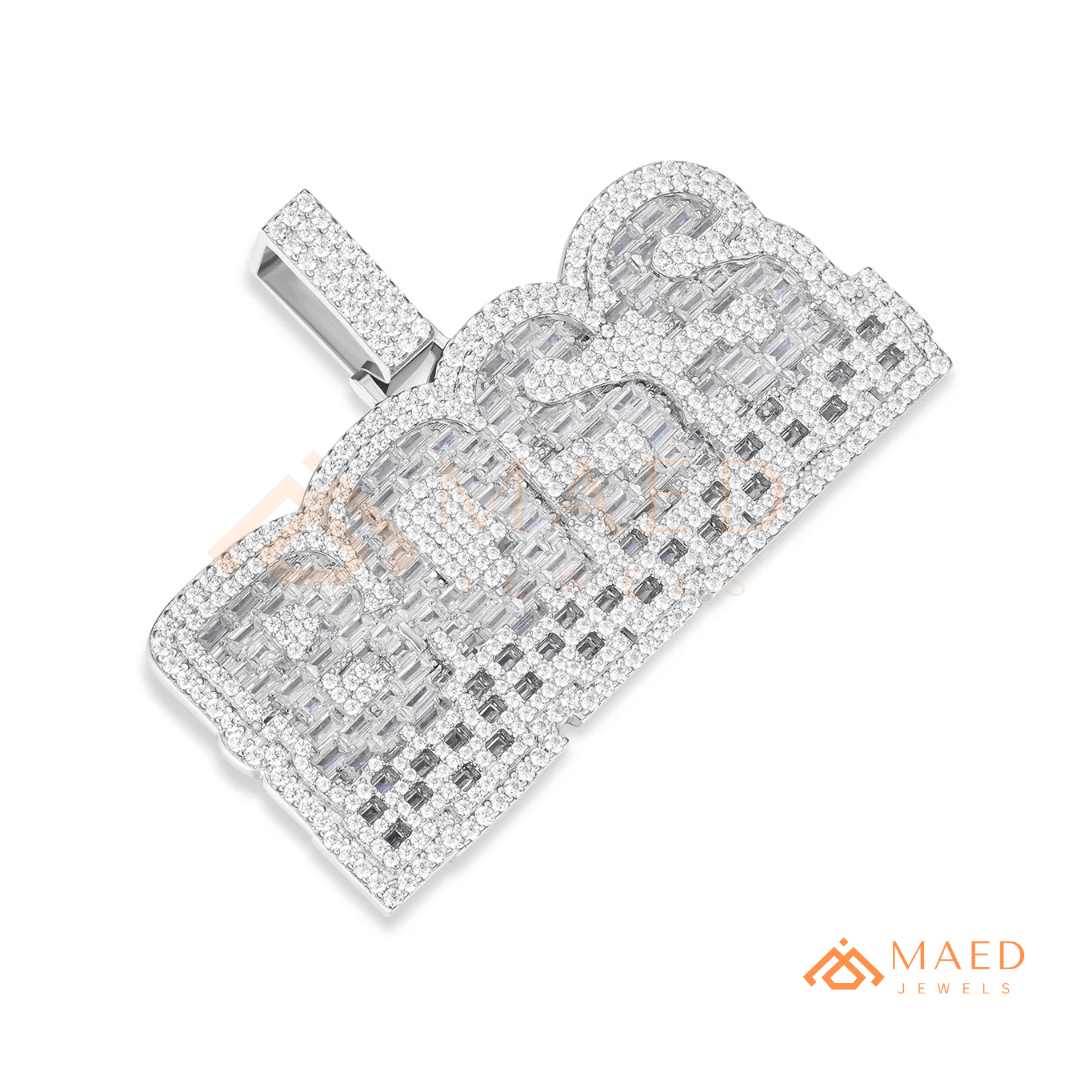 BOSS Luxury Diamond Letter Pendant - Sterling Silver, 14K Gold & Rose Gold