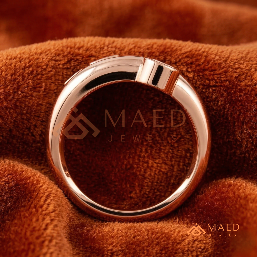 Modern Floating Three-Stone Toi et Moi Ring – Silver, 14K Yellow & Rose Gold
