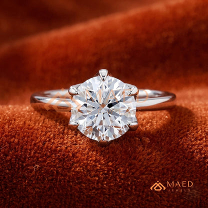 Classic Round Brilliant Cut Diamond Engagement Ring