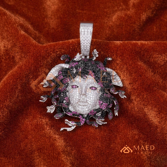Fully Flooded Multi-Color Medusa Head Charm – Exotic Serpent Pendant