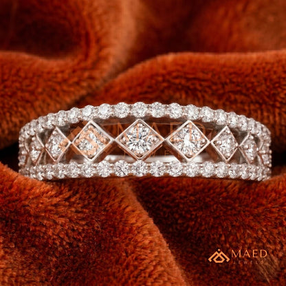 Geometric Openwork Pavé Statement Ring in Silver, 14K Yellow Gold, or Rose Gold