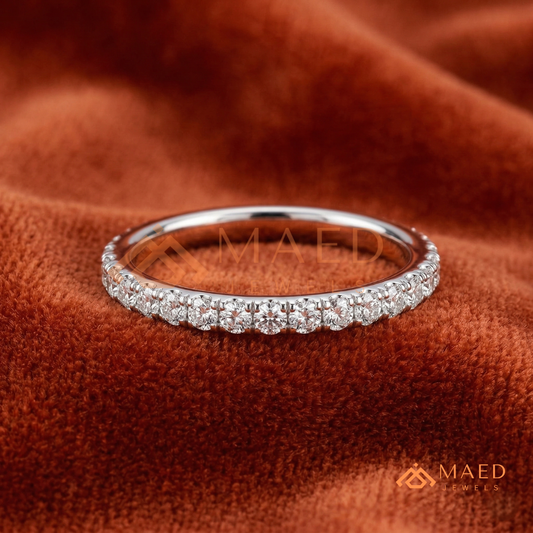 Petite Open Marquise Twist Diamond Wedding Band | Curved Bypass Stacking Ring in Silver, 14K Gold, & Rose Gold