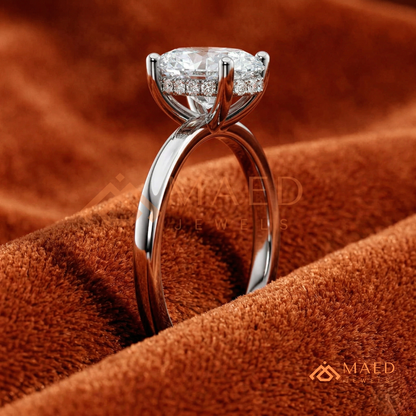 Classic Oval Cut Solitaire Engagement Ring in Silver, 14K Gold, & 14K Rose Gold