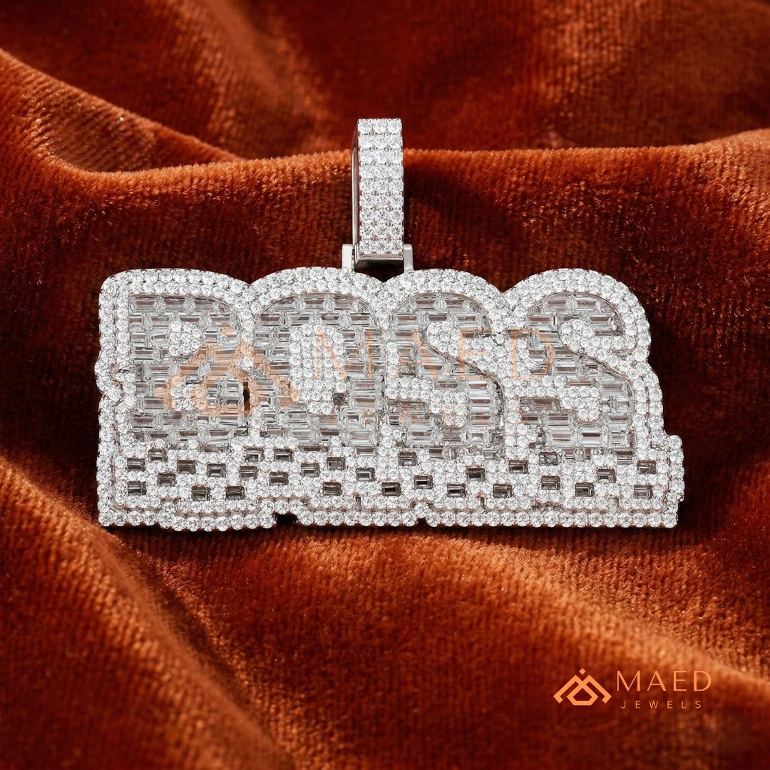 BOSS Luxury Diamond Letter Pendant - Sterling Silver, 14K Gold & Rose Gold