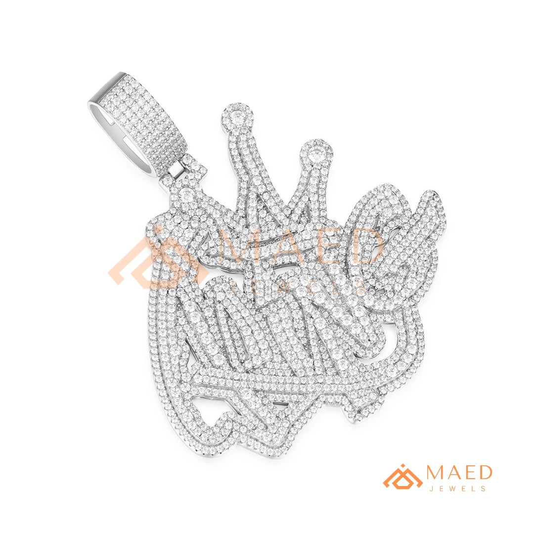 Iced-Out "KING" Crown Pendant – Premium Micro-Pave Diamond Finish
