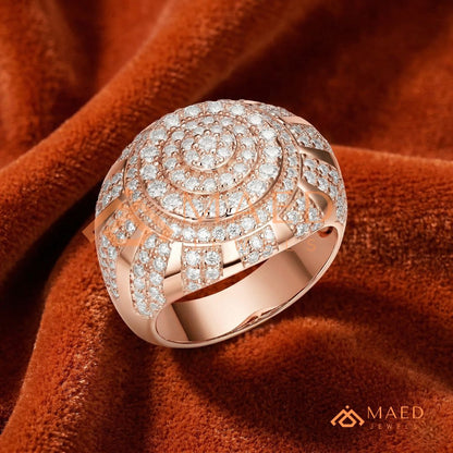 Men's Statement Pave Diamond Dome Ring | Sterling Silver, 14k Gold & Rose Gold