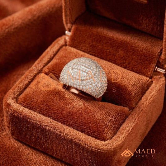 Heavy Square Iced Baguette Signet Ring – 925 Silver, 14K Gold & Rose Gold