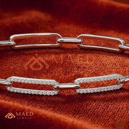 Diamond Paperclip Link Bracelet