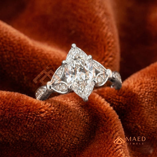 The Grace Radiant Cut Solitaire Engagement Ring with Pave Twist Band in Silver, 14K Gold & 14K Rose Gold