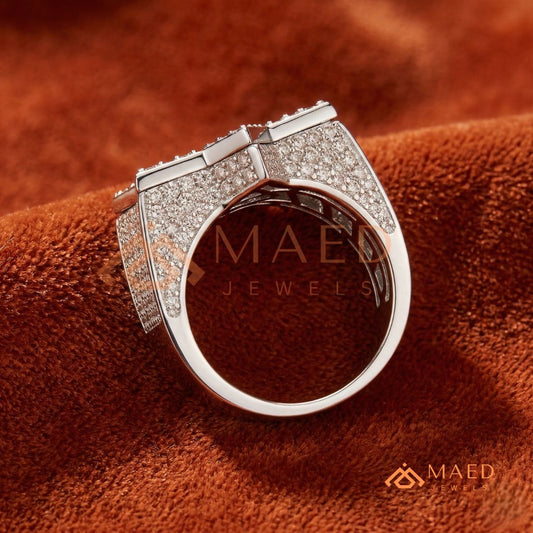 The Sovereign Iced-Out Cross Ring