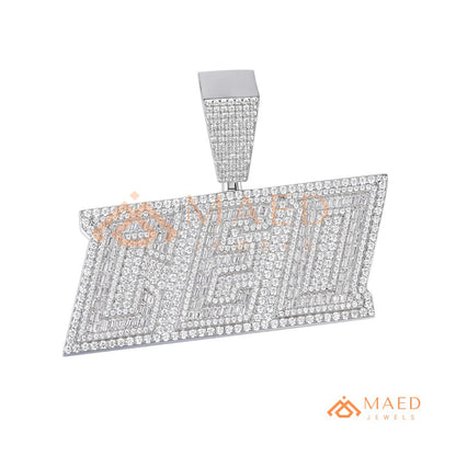 Custom "CEO" Baguette & Round Diamond Iced-Out Pendant in Silver, 14K Gold, & 14K Rose Gold