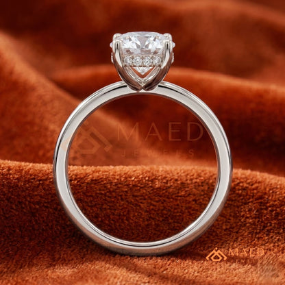 Classic Oval Cut Solitaire Engagement Ring in Silver, 14K Gold, & 14K Rose Gold
