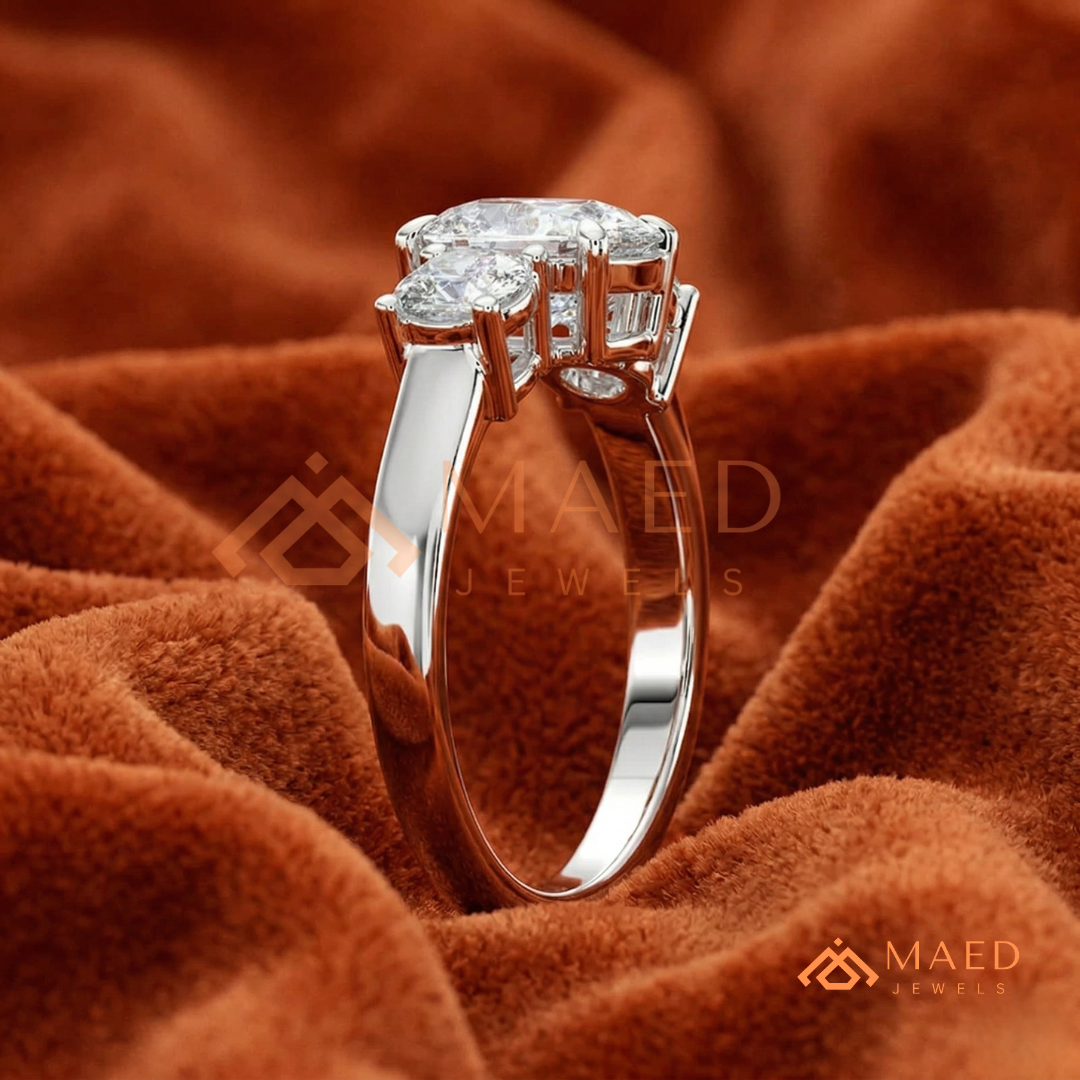 Classic Oval 3-Stone Trilogy Engagement Ring in Gold, Rose Gold & Silver