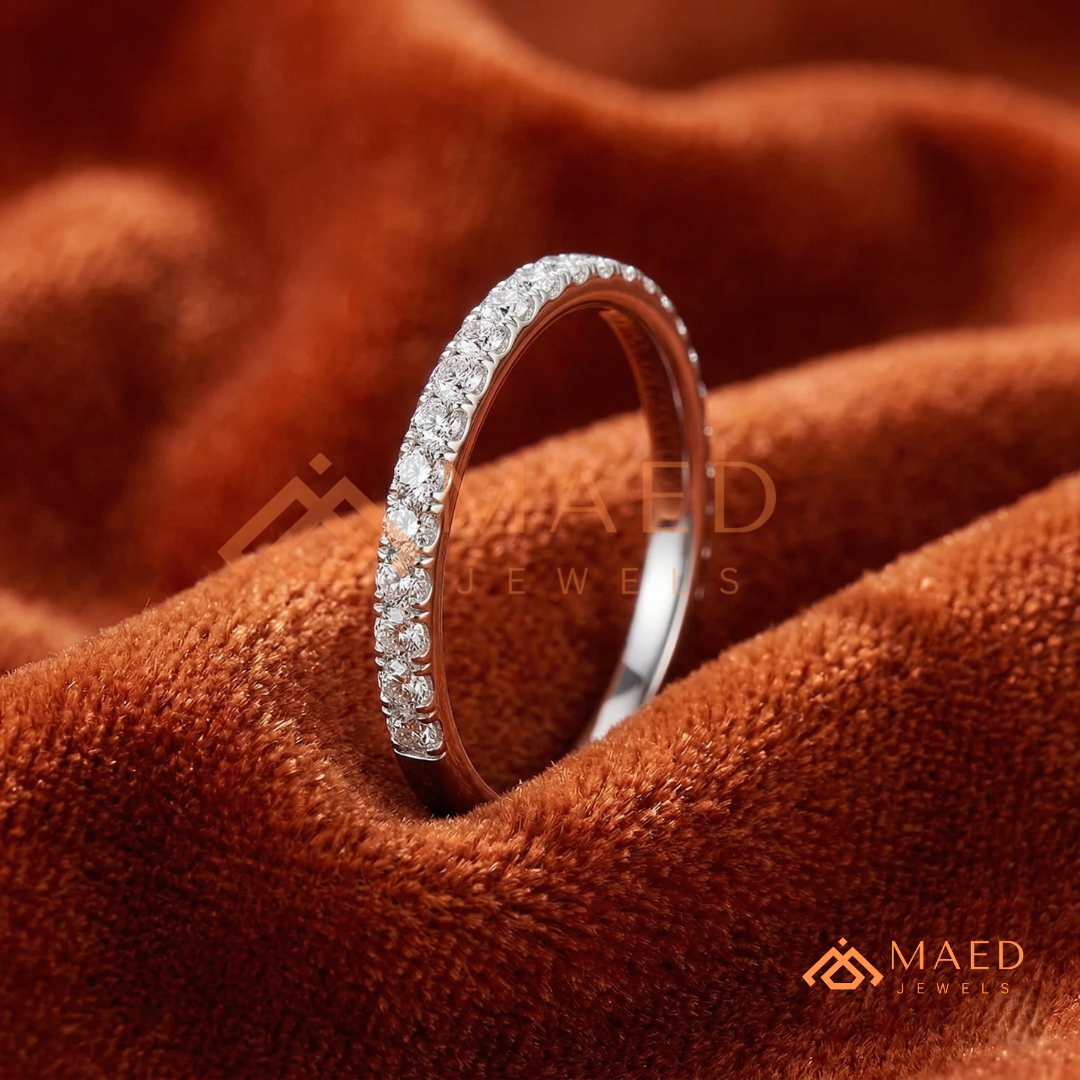 Petite Open Marquise Twist Diamond Wedding Band | Curved Bypass Stacking Ring in Silver, 14K Gold, & Rose Gold