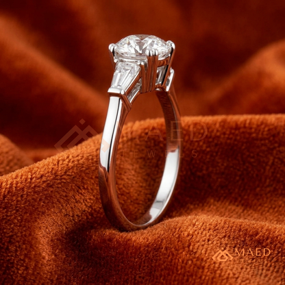 Classic 3-Stone Tapered Baguette Ring in 14K Yellow Gold, Rose Gold & Sterling Silver