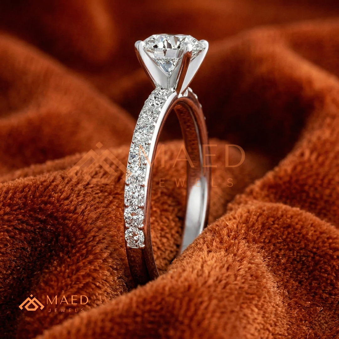 Romantic Heart Cut Bypass Engagement Ring with Swirl Pavé Band
