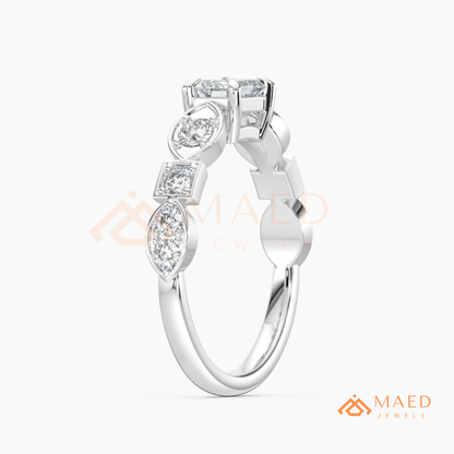 Vintage Emerald Cut Art Deco Engagement Ring in 14K Gold, Rose Gold & Silver