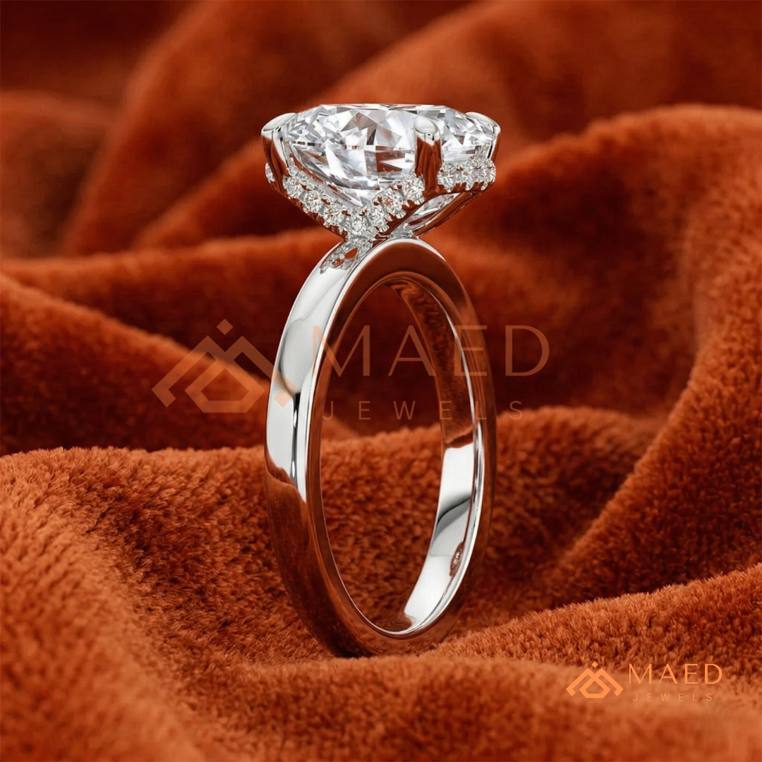 Classic Oval Cut Moissanite Solitaire Ring | 14K Gold, Rose Gold & Sterling Silver Engagement Ring for Women